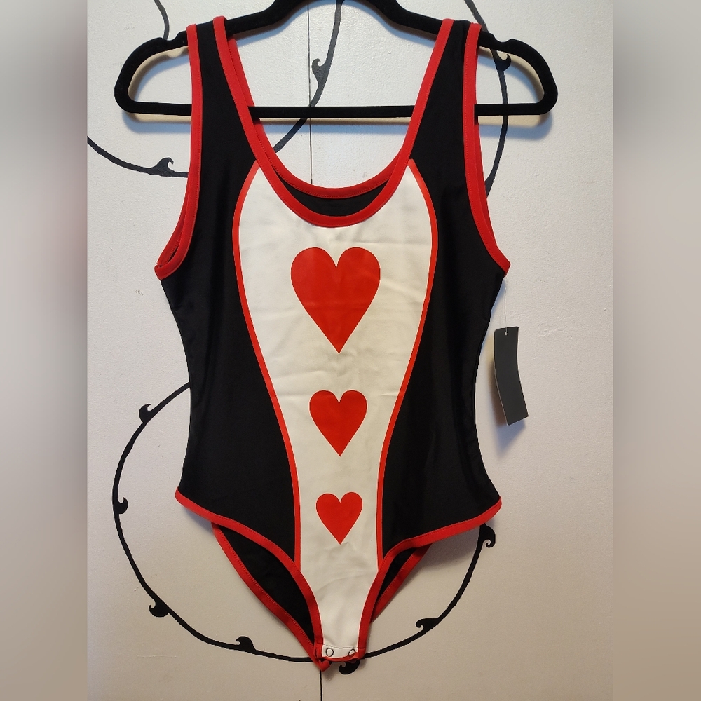 Black and White w/ Red Hearts Bodysuit